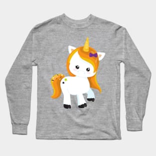 Halloween Unicorn, Magic Unicorn, Cute Unicorn Long Sleeve T-Shirt